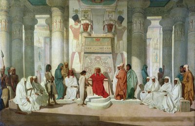 Joseph erklärt die Träume des Pharaos von Jean Adrien Guignet